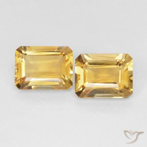 2.87ctw Natural Gold Citrine, Emerald Cut, VVS-VS