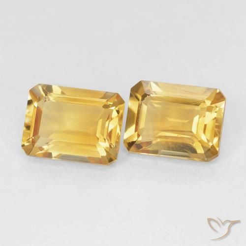 2.87 ctw Golden Citrine Stones, Natural Citrine in Octagon Step Cut Shape for Sale