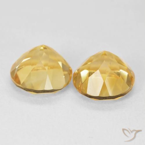 Citrine Gemstones in 8 mm (calibrated) Size for Sale, Citrine Stones in Medium Gold Color