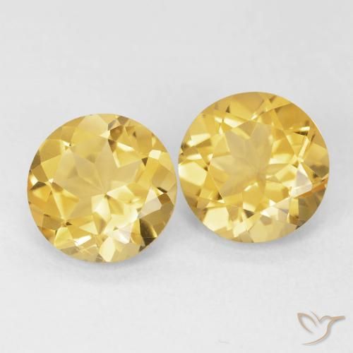 3.22ctw Natural Medium Golden Citrine, Round, VS