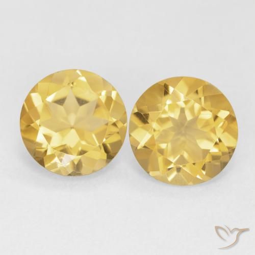 3.22 ctw Golden Citrine Stones, Natural Citrine in Round Facet Shape for Sale