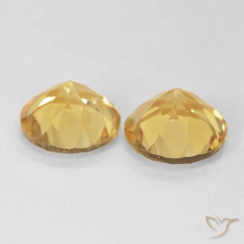 Citrine Gemstones in 8 mm (calibrated) Size for Sale, Citrine Stones in Medium Golden Color
