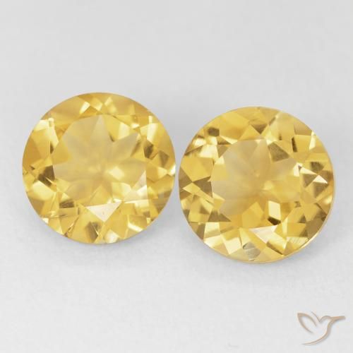 3.66ctw Natural Medium Gold Citrine, Round, VS
