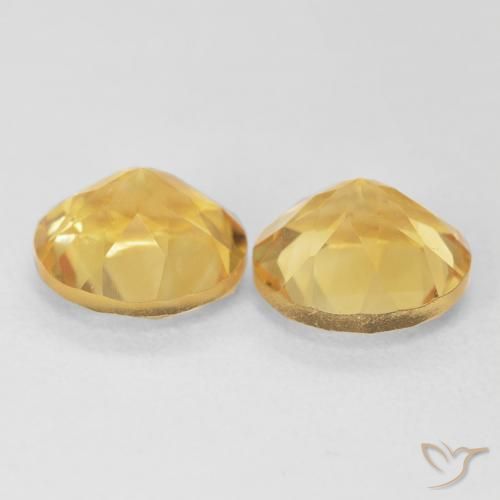 Citrine Gemstones in 8.5 mm (calibrated) Size for Sale, Citrine Stones in Medium Gold Color
