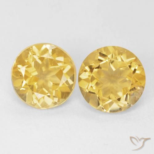 3.68ctw Natural Medium Gold Citrine, Round, VS