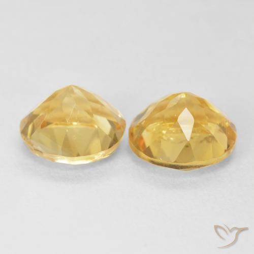 Citrine Gemstones in 8 mm (calibrated) Size for Sale, Citrine Stones in Medium Gold Color