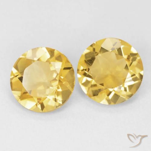 3.09 ctw Golden Citrine Stones, Natural Citrine in Round Facet Shape for Sale