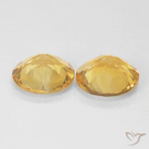 Citrine Gemstones in 8 mm (calibrated) Size for Sale, Citrine Stones in Medium Gold Color