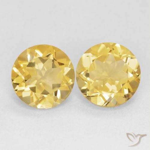 3.59ctw Natural Medium Gold Citrine, Round, VVS