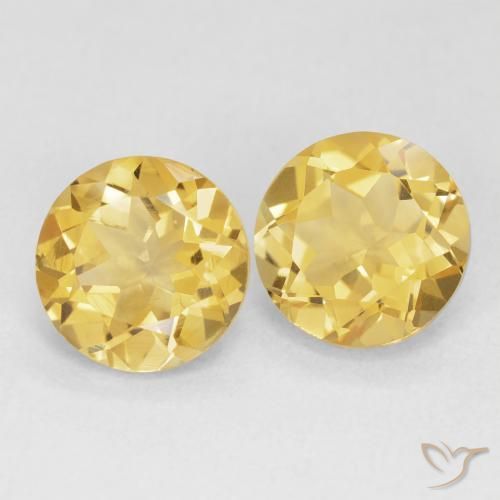 3.59 ctw Golden Citrine Stones, Natural Citrine in Round Facet Shape for Sale