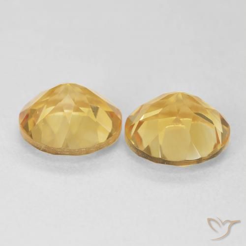 Citrine Gemstones in 8 mm (calibrated) Size for Sale, Citrine Stones in Medium Gold Color
