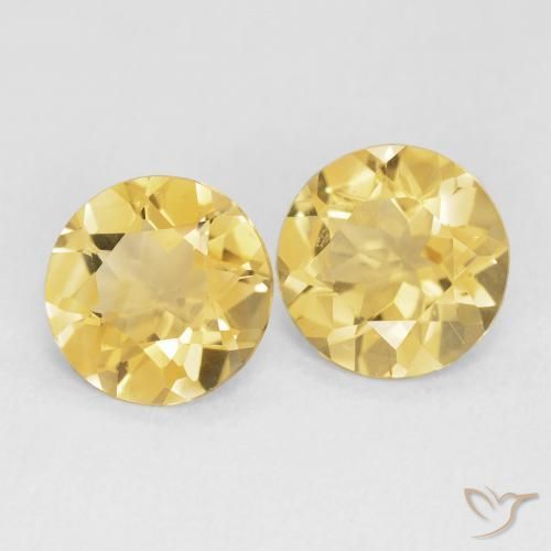 2.67 ctw Golden Citrine Stones, Natural Citrine in Round Facet Shape for Sale