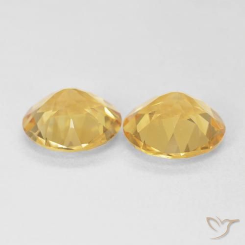Citrine Gemstones in 8 mm (calibrated) Size for Sale, Citrine Stones in Golden Orange Color