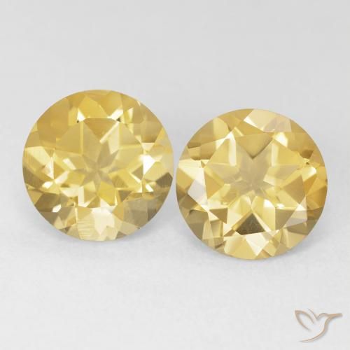3.54ctw Natural Medium Gold Citrine, Round, VVS