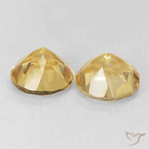 Citrine Gemstones in 8 mm (calibrated) Size for Sale, Citrine Stones in Gold Color