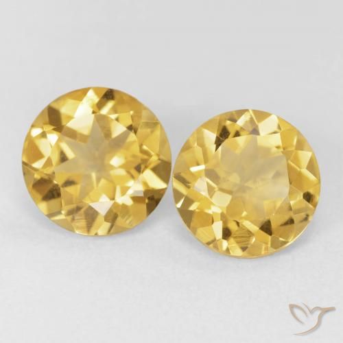 3.44ctw Natural Medium Gold Citrine, Round, VVS