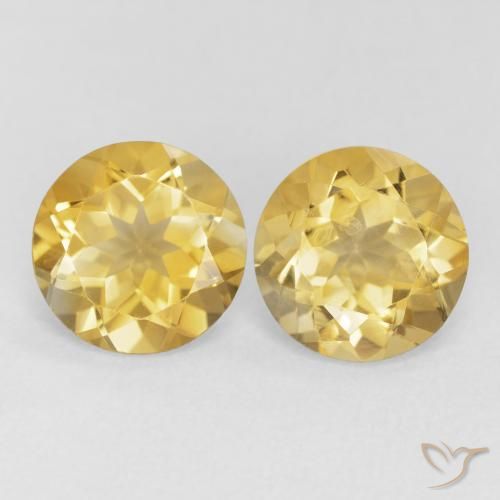 3.29ctw Natural Gold Citrine, Round, VVS