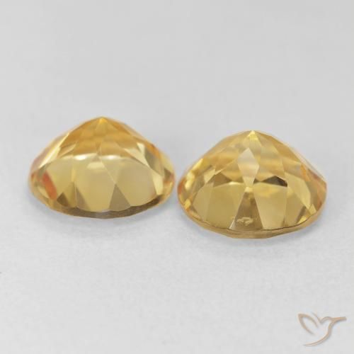Citrine Gemstones in 8 mm (calibrated) Size for Sale, Citrine Stones in Gold Color