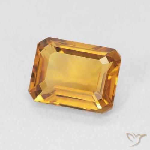 1.52 ct Golden Citrine Stone, Natural Citrine in Octagon Step Cut Shape for Sale