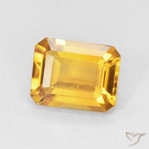 1.65 ct Golden Citrine Stone, Natural Citrine in Octagon Step Cut Shape for Sale