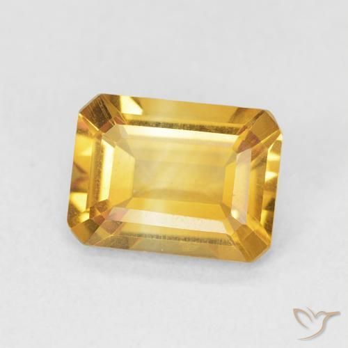 1.43 ct Golden Citrine Stone, Natural Citrine in Octagon Step Cut Shape for Sale