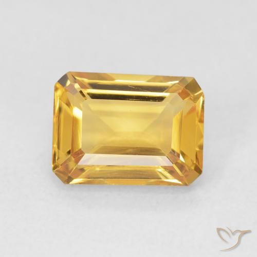 1.61ct Natural Golden Orange Citrine, Emerald Cut, VVS