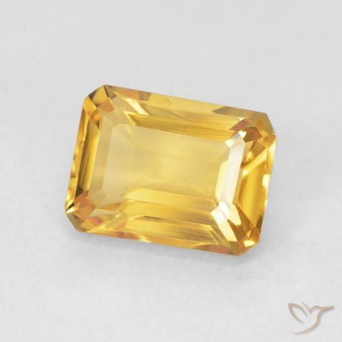 1.61 ct Golden Citrine Stone, Natural Citrine in Octagon Step Cut Shape for Sale