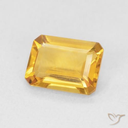 1.22 ct Golden Citrine Stone, Natural Citrine in Octagon Step Cut Shape for Sale
