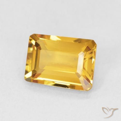 1.32 ct Golden Citrine Stone, Natural Citrine in Octagon Step Cut Shape for Sale
