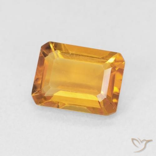 1.26 ct Golden Citrine Stone, Natural Citrine in Octagon Step Cut Shape for Sale