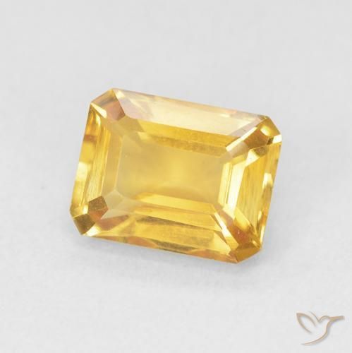 1.57 ct Golden Citrine Stone, Natural Citrine in Octagon Step Cut Shape for Sale