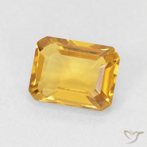 1.52 ct Golden Citrine Stone, Natural Citrine in Octagon Step Cut Shape for Sale