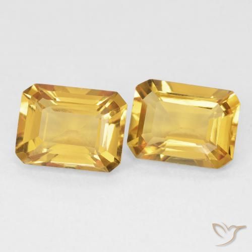 2.86 ctw Golden Citrine Stones, Natural Citrine in Octagon Step Cut Shape for Sale