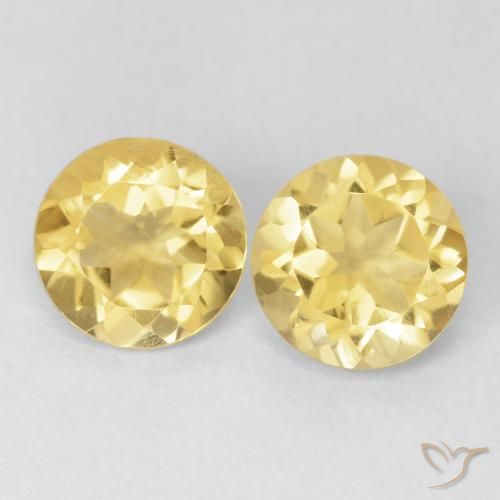2.22ctw Natural Tuscany Yellow Citrine, Round, VVS-VS