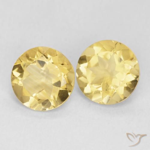 2.22 ctw Yellow Citrine Stones, Natural Citrine in Round Facet Shape for Sale