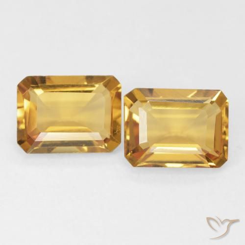 2.84ctw Natural Golden Citrine, Emerald Cut, VVS-VS