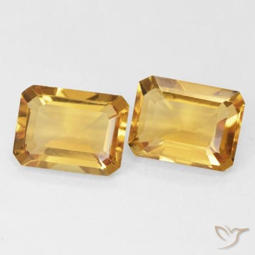 2.84 ctw Golden Citrine Stones, Natural Citrine in Octagon Step Cut Shape for Sale