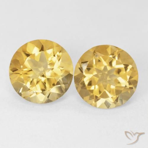 3.62ctw Natural Golden Orange Citrine, Round, VVS-VS