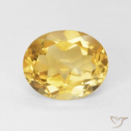 4.74ct Natural Medium Yellow Citrine, Oval, VVS