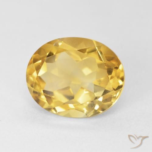 4.74 ct Yellow Citrine Stone, Natural Citrine in Oval Facet Shape for Sale