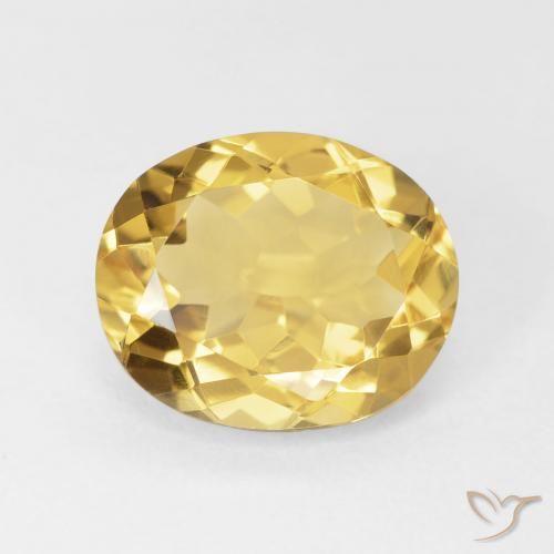 4.20ct Natural Medium Golden Citrine, Oval, VVS