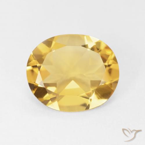 3.51ct Natural Light Golden-Yellow Citrine, Oval, VVS