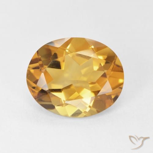 3.88ct Natural Medium Light-Golden Citrine, Oval, VVS