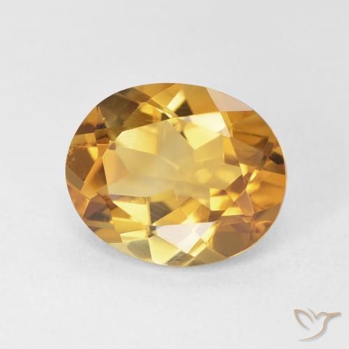 3.88 ct Golden Citrine Stone, Natural Citrine in Oval Facet Shape for Sale