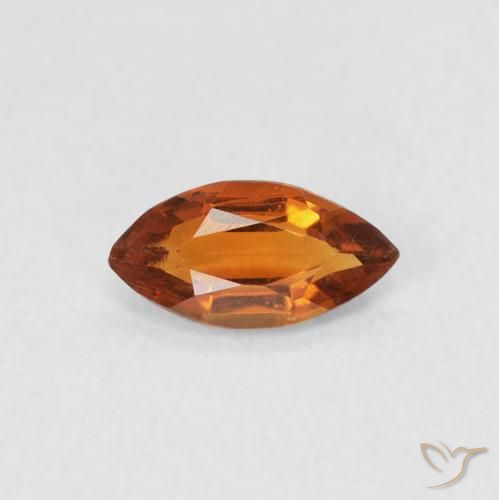 0.48 ct Orange Citrine Stone, Natural Citrine in Marquise Facet Shape for Sale