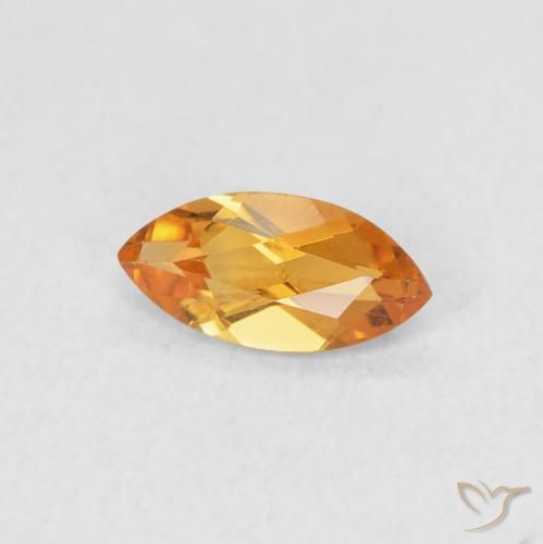 0.49 ct Golden Citrine Stone, Natural Citrine in Marquise Facet Shape for Sale