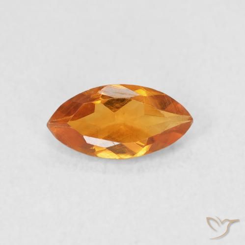 0.53ct Natural Medium Orange Citrine, Marquise, VS