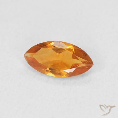 0.53 ct Orange Citrine Stone, Natural Citrine in Marquise Facet Shape for Sale