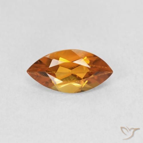 0.58ct Natural Medium Orange Citrine, Marquise, VS