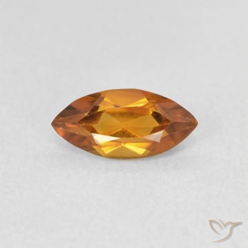 0.52ct Natural Medium Orange Citrine, Marquise, VS